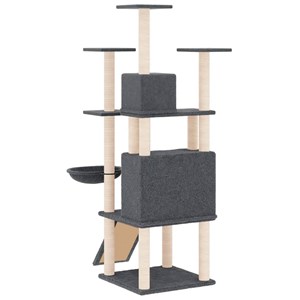 Arbre à chat meuble tour grimper jouet 63 x 80 x 154 cm gris