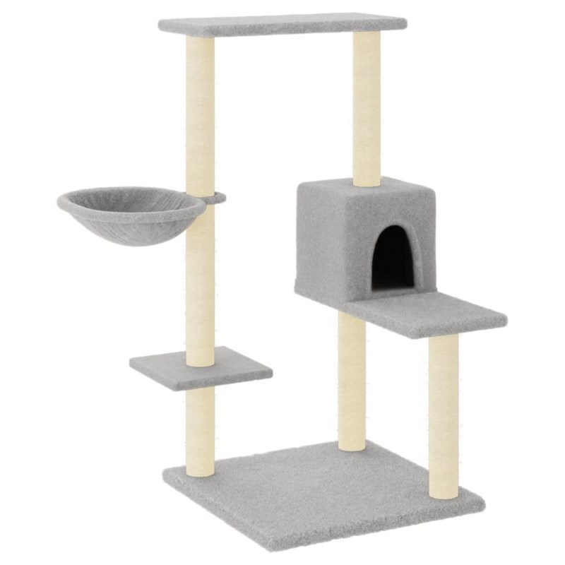 Arbre à chat meuble tour grimper jouet 78 x 59 x 95 cm gris