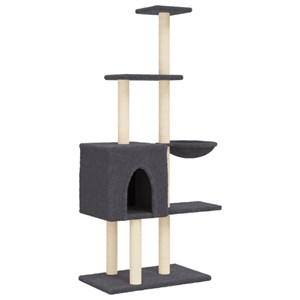 Arbre à chat meuble tour grimper jouet 72 x 34.5 x 145 cm gris