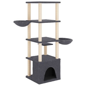 Arbre à chat meuble tour grimper jouet 97 x 74.5 x 147 cm gris