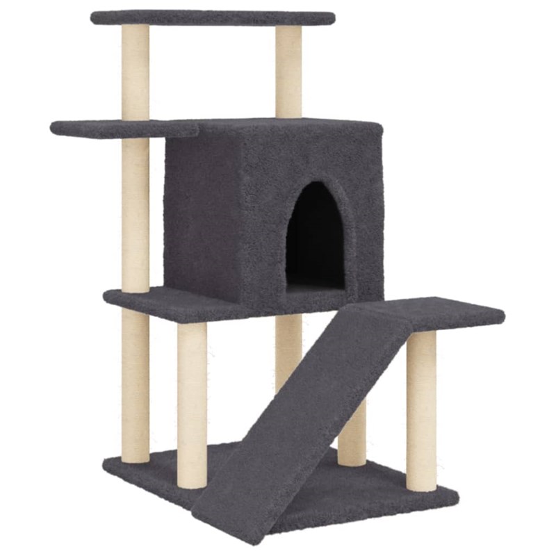 Arbre à chat meuble tour grimper jouet 74 x 61 x 97 cm gris