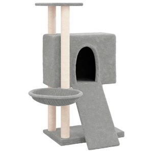 Arbre à chat meuble tour grimper jouet 71.5 x 60 x 96 cm gris