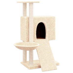 Arbre à chat meuble tour grimper jouet 71.5 x 60 x 96 cm crème