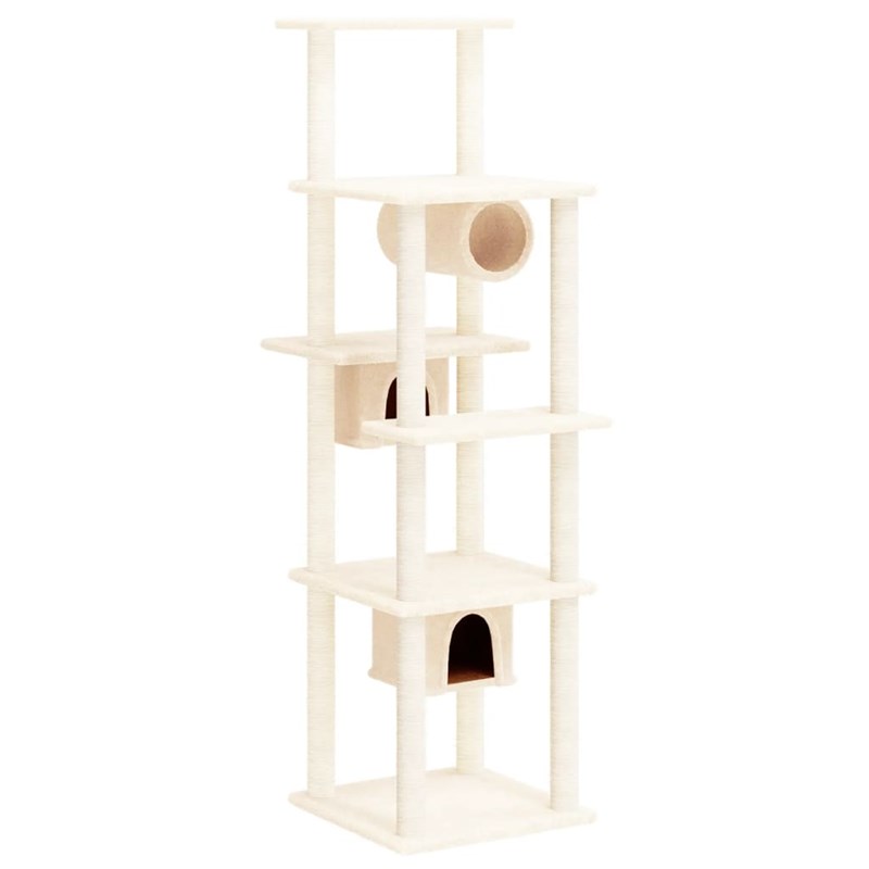 Arbre à chat meuble tour grimper jouet 47 x 74 x 169 cm crème