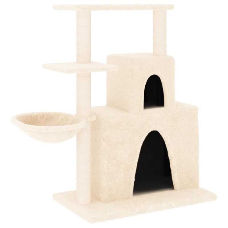 Arbre à chat meuble tour grimper jouet 61 x 35 x 83 cm crème