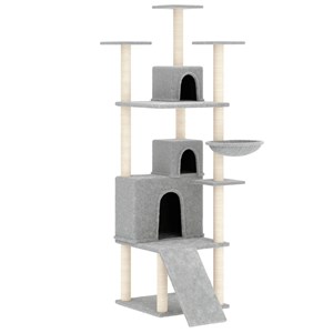 Arbre à chat meuble tour grimper jouet 47.5 x 78 x 175 cm gris