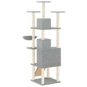 Arbre à chat meuble tour grimper jouet 47.5 x 78 x 175 cm gris