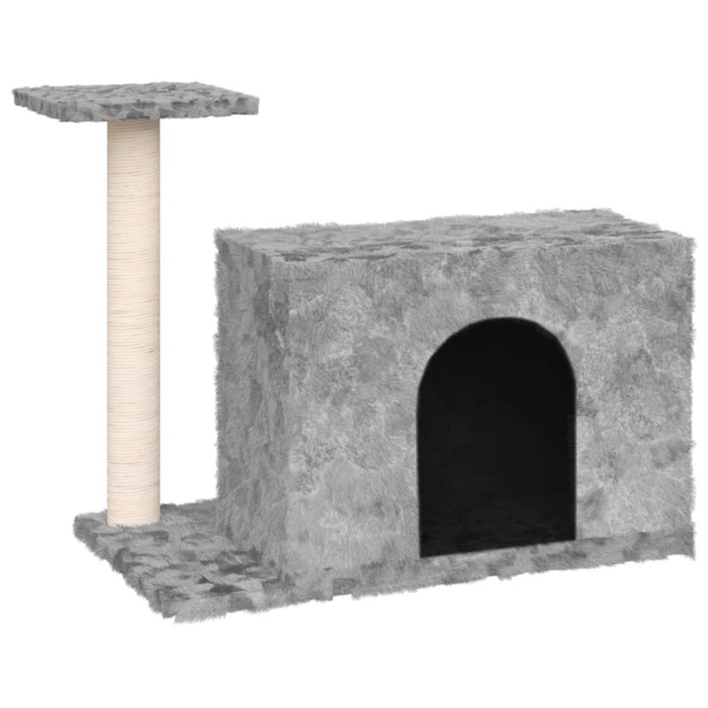 Arbre à chat meuble tour grimper jouet 66 x 40 x 51 cm gris