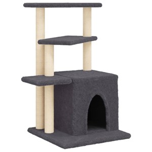 Arbre à chat meuble tour grimper jouet 59.5 x 59 x 83.5 cm gris