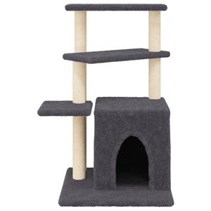 Arbre à chat meuble tour grimper jouet 59.5 x 59 x 83.5 cm gris