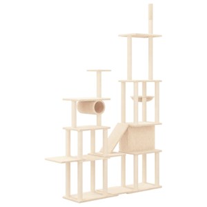 Arbre à chat meuble tour grimper jouet 166 x 35 x 279 cm crème