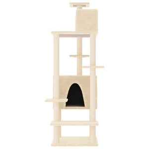 Arbre à chat meuble tour grimper jouet 66.5 x 60 x 154 cm crème