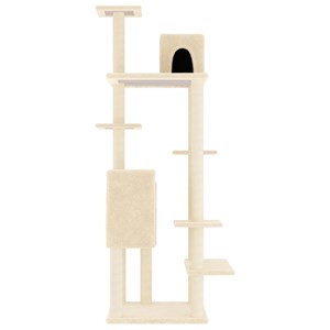 Arbre à chat meuble tour grimper jouet 66.5 x 60 x 154 cm crème