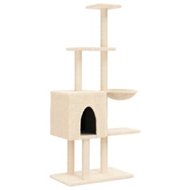 Arbre à chat meuble tour grimper jouet 72 x 34.5 x 145 cm crème