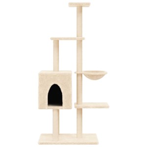 Arbre à chat meuble tour grimper jouet 72 x 34.5 x 145 cm crème