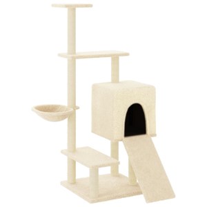 Arbre à chat meuble tour grimper jouet 91 x 85 x 130.5 cm crème