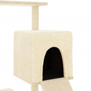 Arbre à chat meuble tour grimper jouet 91 x 85 x 130.5 cm crème