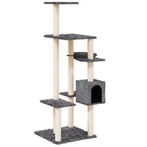 Arbre à chat meuble tour grimper jouet 78.5 x 65 x 142 cm gris