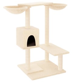 Arbre à chat meuble tour grimper jouet 97 x 67.5 x 82 cm crème