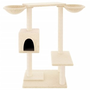 Arbre à chat meuble tour grimper jouet 97 x 67.5 x 82 cm crème
