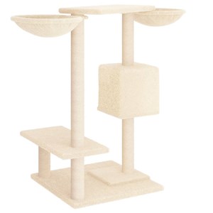 Arbre à chat meuble tour grimper jouet 97 x 67.5 x 82 cm crème