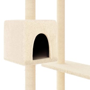 Arbre à chat meuble tour grimper jouet 97 x 67.5 x 82 cm crème