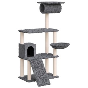 Arbre à chat meuble tour grimper jouet 76.5 x 70 x 131 cm gris