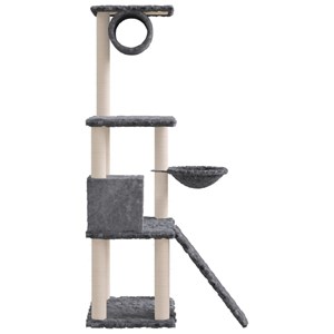 Arbre à chat meuble tour grimper jouet 76.5 x 70 x 131 cm gris