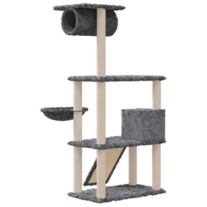 Arbre à chat meuble tour grimper jouet 76.5 x 70 x 131 cm gris