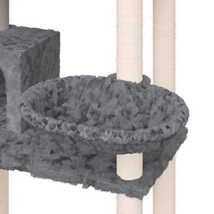 Arbre à chat meuble tour grimper jouet 76.5 x 70 x 131 cm gris