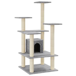 Arbre à chat meuble tour grimper jouet 60.5 x 60 x 110 cm gris