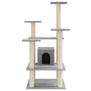 Arbre à chat meuble tour grimper jouet 60.5 x 60 x 110 cm gris