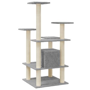 Arbre à chat meuble tour grimper jouet 60.5 x 60 x 110 cm gris