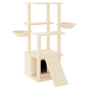 Arbre à chat meuble tour grimper jouet 95 x 47.5 x 133 cm crème
