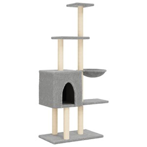 Arbre à chat meuble tour grimper jouet 72 x 34.5 x 145 cm gris