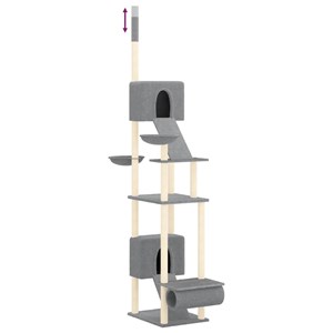 Arbre à chat meuble tour grimper jouet 48 x 91 x 303 cm gris