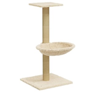 Arbre à chat meuble tour grimper jouet 35 x 35 x 74 cm crème
