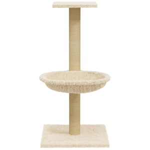 Arbre à chat meuble tour grimper jouet 35 x 35 x 74 cm crème