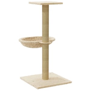 Arbre à chat meuble tour grimper jouet 35 x 35 x 74 cm crème