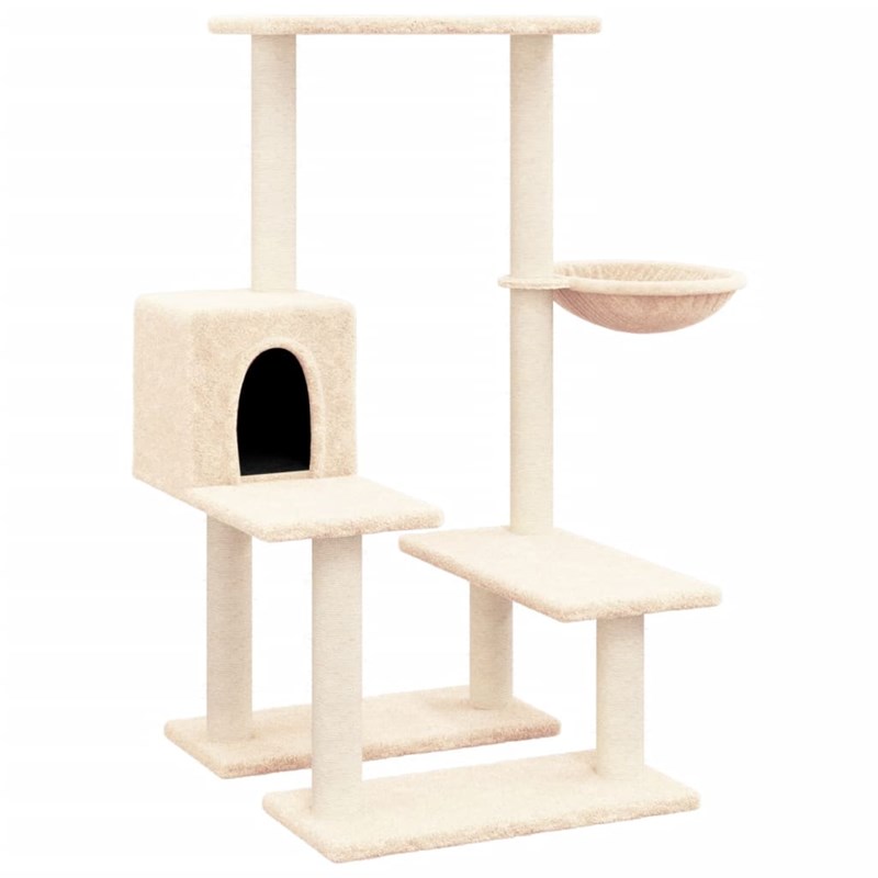 Helloshop26 - Arbre à chat meuble tour grimper jouet 47.5 x 60 x 94.5 cm crème