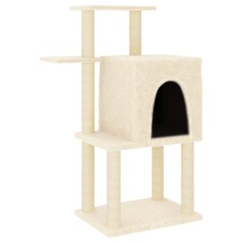 Arbre à chat meuble tour grimper jouet 60.5 x 47.5 x 97 cm crème