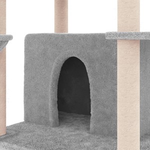 Arbre à chat meuble tour grimper jouet gris