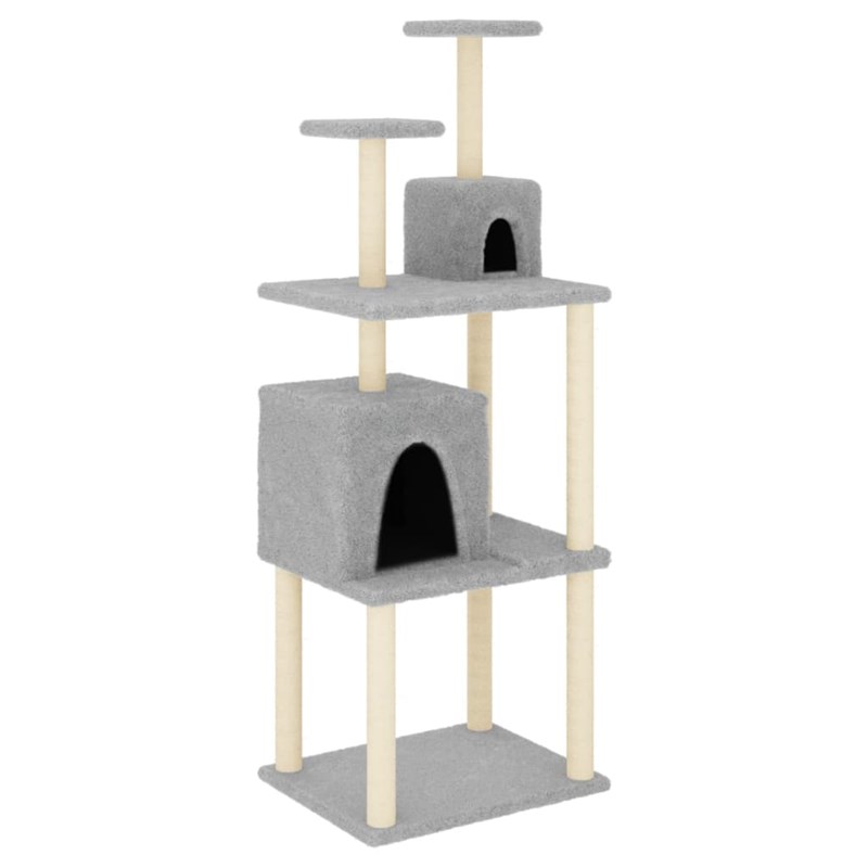 Helloshop26 - Arbre à chat meuble tour grimper jouet 61 x 48.5 x 167 cm gris