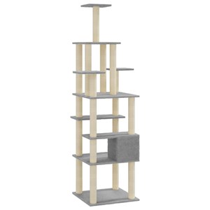 Arbre à chat meuble tour grimper jouet 74 x 74 x 183 cm gris