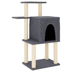 Arbre à chat meuble tour grimper jouet 60.5 x 47.5 x 97 cm gris