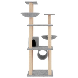 Arbre à chat meuble tour grimper jouet 72.5 x 96.5 x 141 cm gris