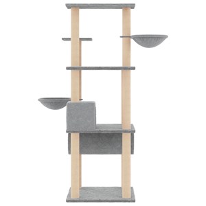 Arbre à chat meuble tour grimper jouet 72.5 x 96.5 x 141 cm gris