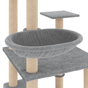 Arbre à chat meuble tour grimper jouet 72.5 x 96.5 x 141 cm gris
