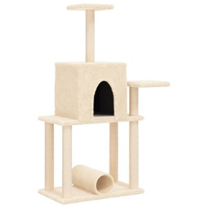 Arbre à chat meuble tour grimper jouet crème
