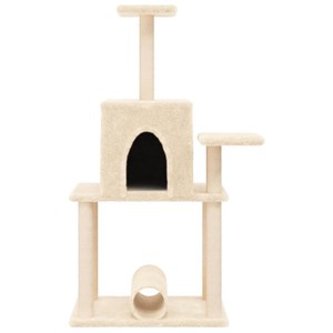 Arbre à chat meuble tour grimper jouet 73.5 x 47.5 x 122 cm crème